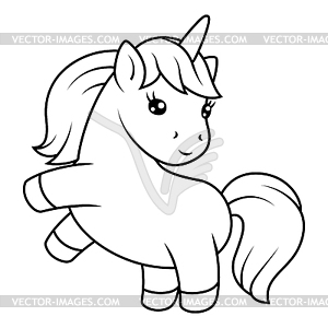 Unicorn. Happy birthday party item - vector image