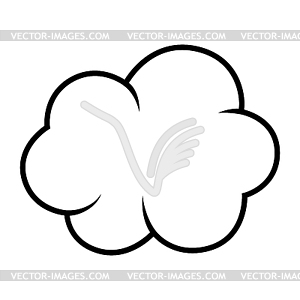 Cloud. Cartoon cute overcast sky - white & black vector clipart