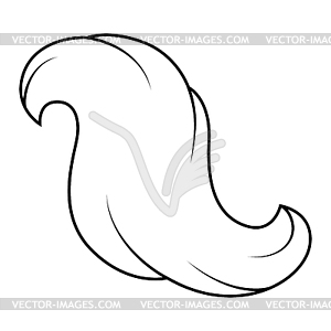 Wave line curl. Swirly abstract fur or hair - vector image