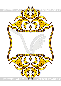 Floral frame in baroque style. Decorative curling - vector image