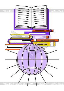 Concept all books of world. Image for education - vector clip art
