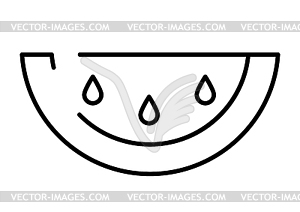 Watermelon slice. summer ripe fruit. Stylized object - vector image