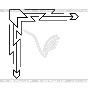 Line geometric corner. Modern decorative linear - vector image