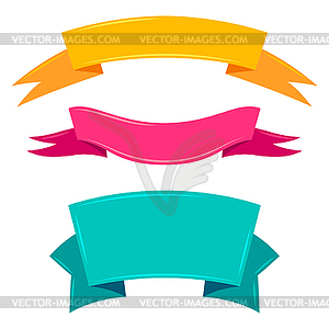 Abstract paper ribbons set. Beautiful decorative - vector image