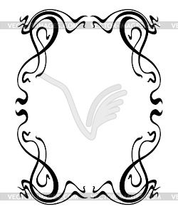 Frame in art nouveau style. Decorative curl element - vector image