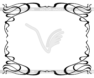 Frame in art nouveau style. Decorative curl element - vector image