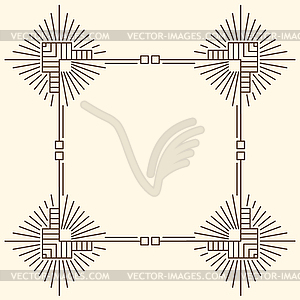 Line geometric frame. Modern decorative linear - vector clip art