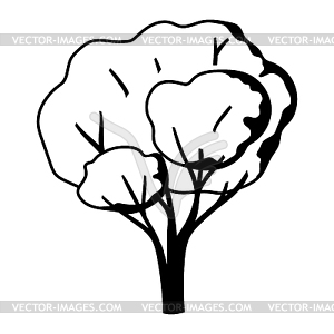 Stylized tree with leaves. Natural summer or - vector image