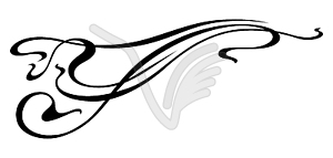 Corner in art nouveau style. Decorative curl element - vector image