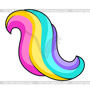 Wave line curl. Color striped texture. Swirly - vector image