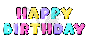 Happy Birthday lettering. or party invitation - vector clipart