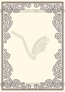 Line curl frame. Modern decorative linear background - vector clip art