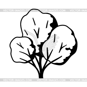 Stylized tree with leaves. Natural summer or - vector image