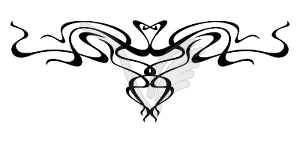 Vignette in art nouveau style. Decorative curl - vector clipart