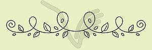 Floral curling element. Decorative nature swirling - vector clipart