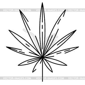 Stylized palm leaf. Decorative tropical foliage - vector clipart