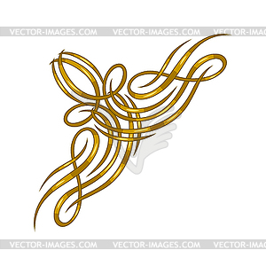 Vintage swirling corner. Retro decorative curling - vector image