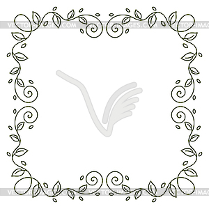 Floral curling frame. Decorative nature swirling - vector image