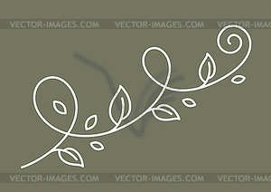Floral curling element. Decorative nature swirling - vector image