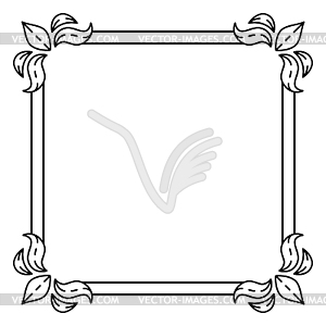Floral frame in baroque style. Decorative curling - vector image