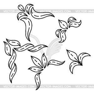 Set of corners in baroque style. Decorative - vector clip art