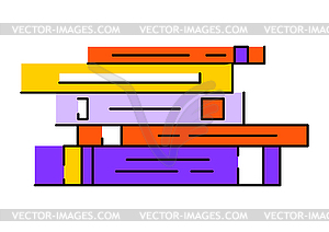 S of books stack. Image for education and school - vector image