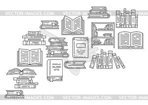 Background with books. Image for education and - vector clip art