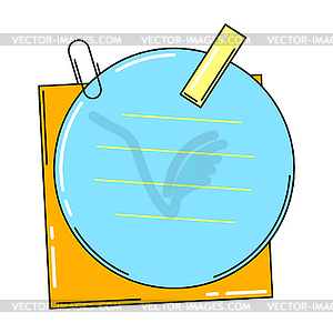 Paper note with pin. Frame or background for - vector clipart