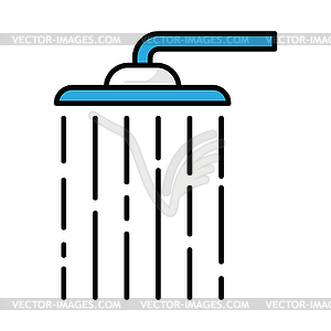 Shower running water icon. Aqua or liquid thin line  - vector clipart
