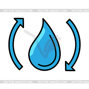 Drop water cycle icon. Aqua or liquid thin line  - vector clipart