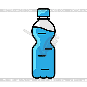 Plastic bottle with water icon. Aqua or liquid - vector clipart