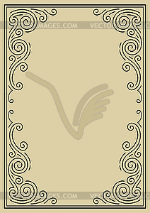 Line curl frame. Modern decorative linear background - vector image