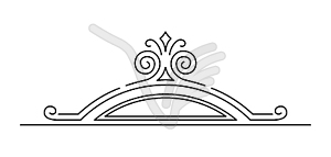 Line curl element. Modern decorative linear divider - vector clipart