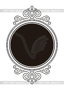 Line curl frame. Modern decorative linear background - vector clip art