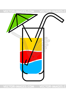 Cocktail. Summer image for holiday or vacation - vector image