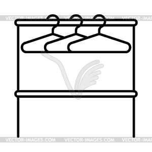 Clothes hangers icon. Home decor element thin line  - vector clip art