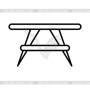 Coffee table icon. Home decor element thin line  - vector clipart / vector image