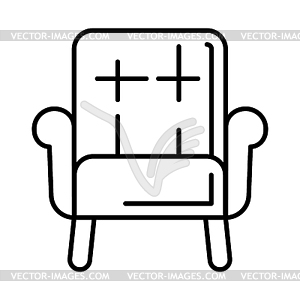 Soft chair icon. Home decor element thin line  - vector image