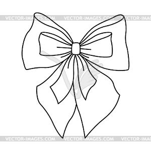 Satin bow . Ribbon with knot for gift card and - white & black vector clipart