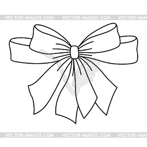 Satin bow . Ribbon with knot for gift card and - vector image