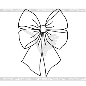 Satin bow . Ribbon with knot for gift card and - vector clipart