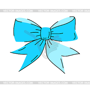 Satin bow . Ribbon with knot for gift card and - vector clip art