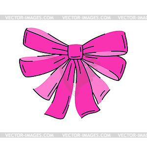 Satin bow . Ribbon with knot for gift card and - vector clipart / vector image