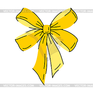 Satin bow . Ribbon with knot for gift card and - vector clipart