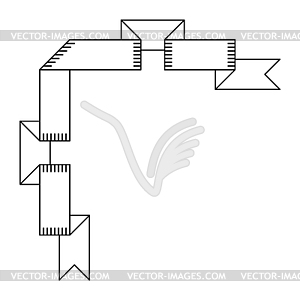 Ribbon corner. Decorative abstract banner - vector clipart