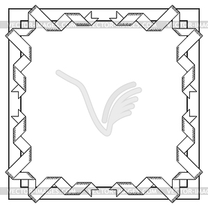 Frame with ribbons. Decorative abstract background - white & black vector clipart