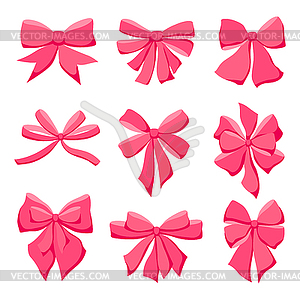 Satin bow . Ribbon with knot for gift card and - vector clipart
