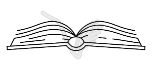 S of open book. Image for education and school - vector clipart