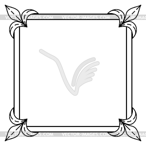 Floral frame in baroque style. Decorative curling - vector clipart