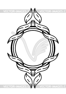 Floral frame in baroque style. Decorative curling - vector image
